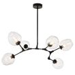 Step into Design ST-1232-6 TRANSPARENT Lampa wisząca MODERN ORCHID-6 transparentno czarna 130 cm
