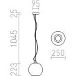 RENDL R10517 BEAU MONDE 25 wisząca szkło miedziane 230V E27 25W