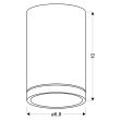 CANDELLUX 2277158 TUBA LAMPA SUFITOWA 1X15W GU10 6,8/10 SREBRNY MATOWY