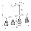 CANDELLUX 34-78117 BERNITA LAMPA WISZĄCA 4X60W E27 CZARNY