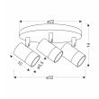 CANDELLUX 98-27443 TOBI LAMPA SUFITOWA PLAFON CZARNY 3X15W GU10 KLOSZ CZARNY+ZŁOTY