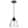 ELSTEAD Baskin FE-BASKIN-P-B-BR 1 Light Pendant - Aged Brass/Dark Weathered Zinc