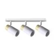 CANDELLUX 93-27726 Claro lampa sufitowa listwa biały 3x15W GU10 klosz biały+drewniany