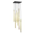ANTIGO Lampa wisząca Akadi 8 - Mosiądz polerowany-czarna (700 mm) 8891