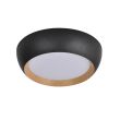 CANDELLUX 14-24121 ABRUZZO LAMPA SUFITOWA PLAFON CZARNO DREWNIANY 24W LED 40X32 CM KLOSZ BIAŁY