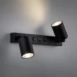 TK-LIGHTING 11356 NEX BLACK KINKIET 2XGU10 / USB