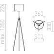 RENDL R12489 GARDETTE podłogowa aluminium 230V E27 42W