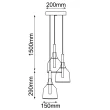 ANTIGO Lampa wisząca Botor O 3 - Czarna (200 mm) 5097