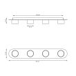 EMIBIG 1437/4 DIAZ 4 BL lampa sufitowa