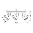 CANDELLUX 93-71088 FRODO LAMPA SUFITOWA LISTWA 3X40W GU10 RDZAWY
