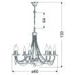 CANDELLUX 38-69187 MUZA ZWIS 8X40W E14 PATYNA