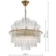 DAR LUK1735 LUKAS 13LT PENDANT BRUSHED ANTIQUE GOLD & CLEAR GL