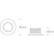 ONE LIGHT 10107UV/W Tala biała wpuszczana oprawa typu downlight SMD LED UGR19 IP44 z regulacją CCT 3000K-4000K-6000K 7W