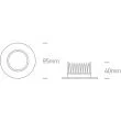 ONE LIGHT 10107UV/W Tala biała wpuszczana oprawa typu downlight SMD LED UGR19 IP44 z regulacją CCT 3000K-4000K-6000K 7W
