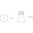 ONE LIGHT 10110FD/B/W Alektora czarny wpust COB LED 3000K 10W