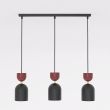 EMIBIG 1737/3B GAUDI 3 BLACK BURGUNDY Lampa wisząca