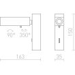 RENDL R12473 FADO I ścienna czarna 230V LED 3W 45° 3000K