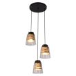 CANDELLUX 33-78988 FRESNO LAMPA WISZĄCA TALERZ CZARNY 3X60W E27 KLOSZ BEZBARWNY