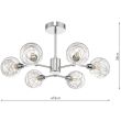 DAR TYK6450 TYKA 6LT SEMI FLUSH POL CHR GLASS WIRE SHDS