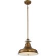 ELSTEAD Emery QZ-EMERY-P-M-WS 1 Light Medium Pendant - Weathered Brass