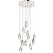 DAR CRY1250 CRYSTAL 12LT CLUSTER PENDANT ROCK CRYSTAL POL CHR LED