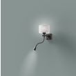 CANDELLUX 21-75499 POLO KINKIET 1X40W E27 + 2W LED CZARNY ABAŻ. OKRĄGŁY SZARY
