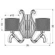 CANDELLUX 22-33529 AMBROSIA 3 KINKIET 2X40W E14 + 12,3W LED MIEDZIANY
