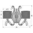 CANDELLUX 22-33529 AMBROSIA 3 KINKIET 2X40W E14 + 12,3W LED MIEDZIANY