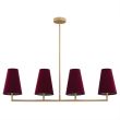 ARGON 1829 SAFIANO lampa wisząca 4 pł. bordowy, złoty