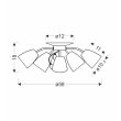 CANDELLUX 35-79220 URSELLA LAMPA SUFITOWA 5X40W E14 BIAŁY