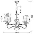 CANDELLUX 33-55057 DIVA ZWIS 3X40W E14 CHROM/MIEDŹ