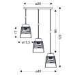 CANDELLUX 33-78988 FRESNO LAMPA WISZĄCA TALERZ CZARNY 3X60W E27 KLOSZ BEZBARWNY