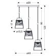 CANDELLUX 33-78988 FRESNO LAMPA WISZĄCA TALERZ CZARNY 3X60W E27 KLOSZ BEZBARWNY