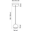 HELLUX 8540112 Lampa wisząca szara Balli Kule 1pł