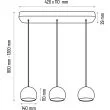 HELLUX 8540319 Lampa wisząca czarna Balli Kule 3pł