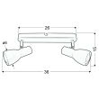 CANDELLUX 92-52407 PICARDO LISTWA 2X40W E14 MUSZTARDOWY