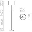 RENDL R12666 EDIKA podłogowa brązowa nikiel mat 230V E27 42W
