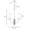 COSMOLIGHT Lampa wisząca BOW P04183BK