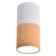 CANDELLUX 2273655 LAMPA SUFITOWA TUBA 1X50W GU10 DREWNIANY+BIAŁY ŚR. 5,8 CM