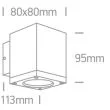 ONE LIGHT 67138F/G/W Pavlos szary zewnętrzny kinkiet 3000K 6W IP54