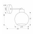 CANDELLUX 21-21052 AMANDA LAMPA KINKIET CZARNY+ZŁOTY 1X40 E27 KLOSZ BIAŁY