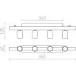 RENDL R11795 RALLONG IV podstawa sufitowa chrom 230V E27 4x42W