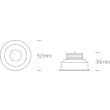 ONE LIGHT 11103B/B/W Psari czarny wpust COB LED 3000K 1W/2W 
