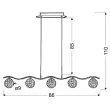 CANDELLUX 35-85767 STARLET ZWIS 5X40W G9 CHROM/TRANSPARENT