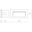 RENDL R12538 GORDIQ L wpuszczana antracyt 230V LED 3W IP65 3000K