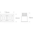 ONE LIGHT 50207B/W/W Abram 2 biały wpust COB LED 3000K 2x6,5W