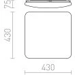 RENDL R12441 SEMPRE SQ 43 sufitowa z czujnikiem mleczny akryl 230V LED 36W 3000K