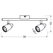 CANDELLUX 92-49575 LIBERTY LISTWA 2X4W LED CHROM