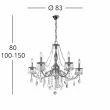 KOLARZ 1301.85.4.SPT PISANI CRYSTAL żyrandol