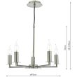 DAR TYL0538 TYLER 5LT HEIGHT ADJUSTABLE PENDANT SATIN NICKEL WITHOUT SHA